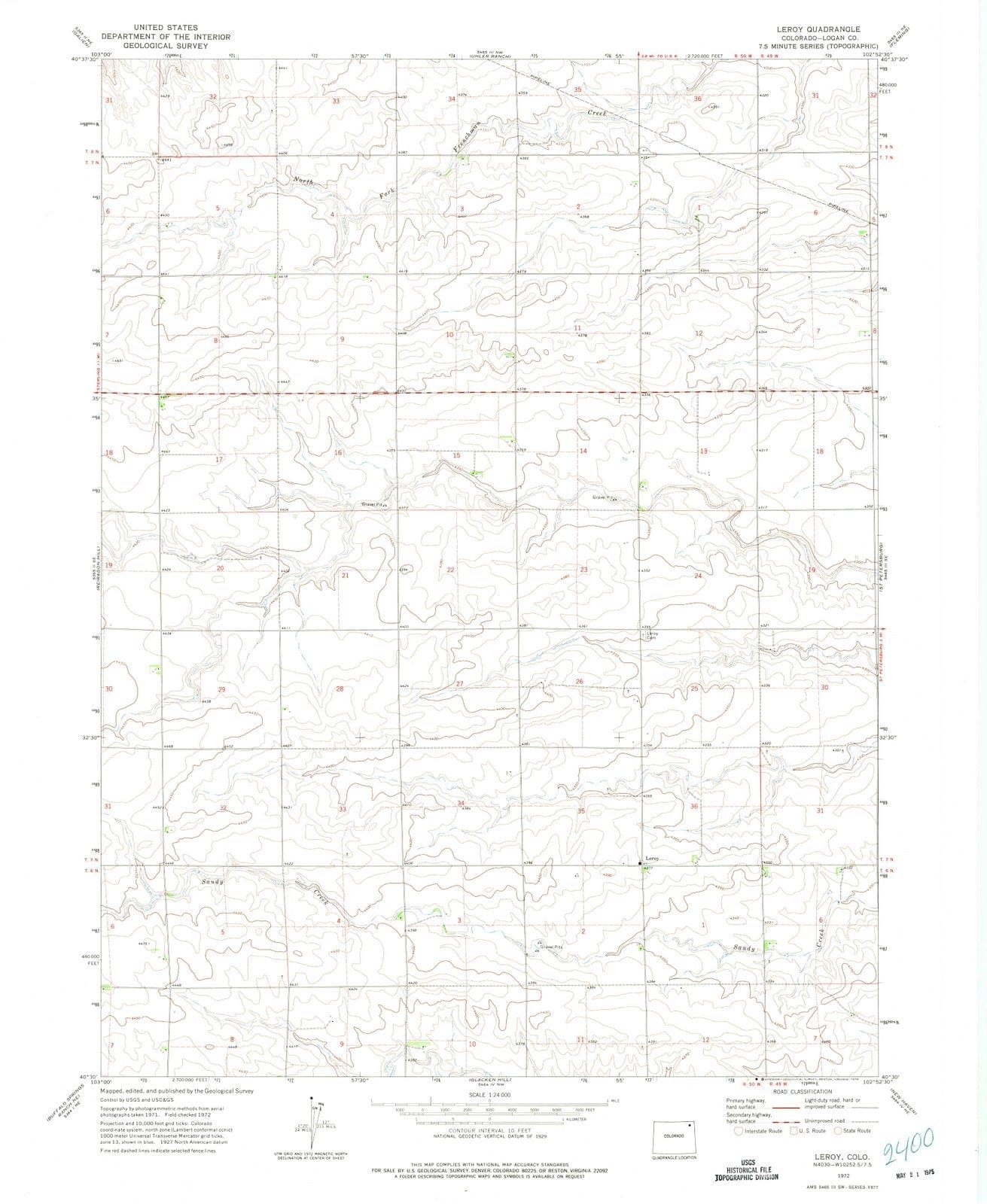1972 Leroy, CO - Colorado - USGS Topographic Map