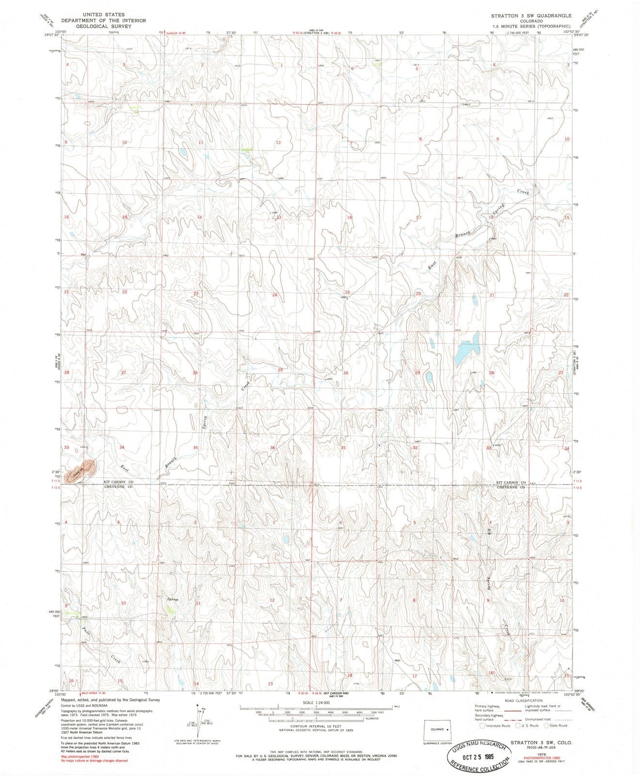 1979 Stratton 3, CO - Colorado - USGS Topographic Map v2