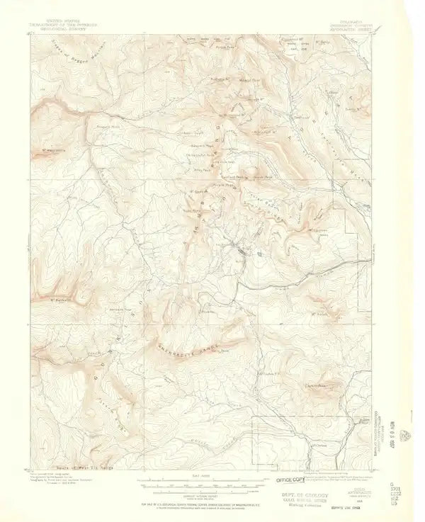 1888 Anthracite, CO - Colorado - USGS Topographic Map