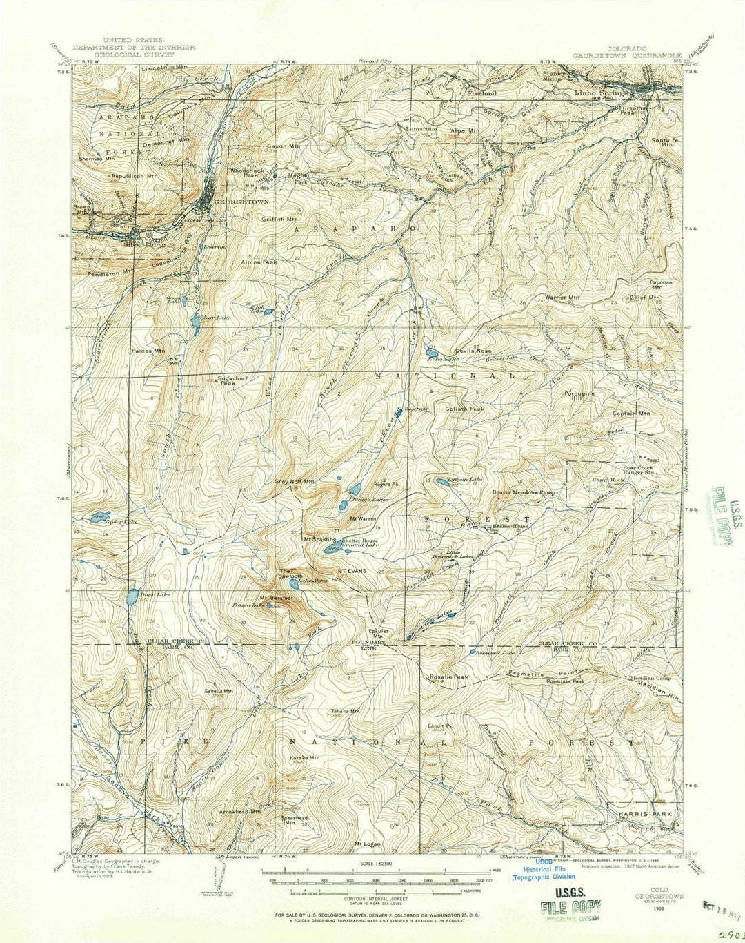 1903 Georgetown, CO - Colorado - USGS Topographic Map