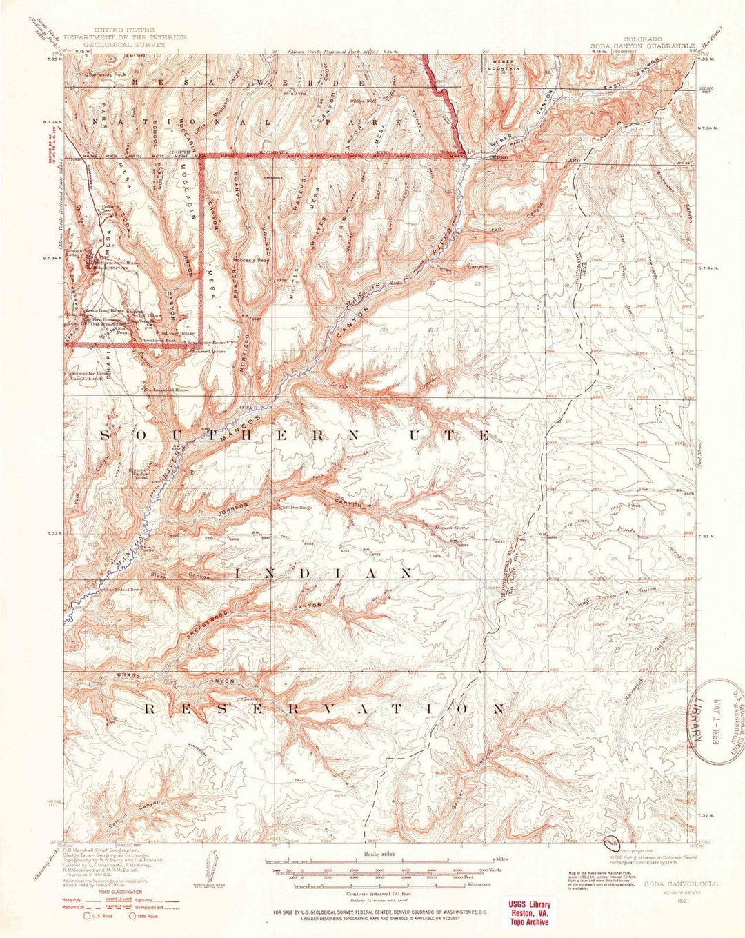 1912 Soda Canyon, CO - Colorado - USGS Topographic Map