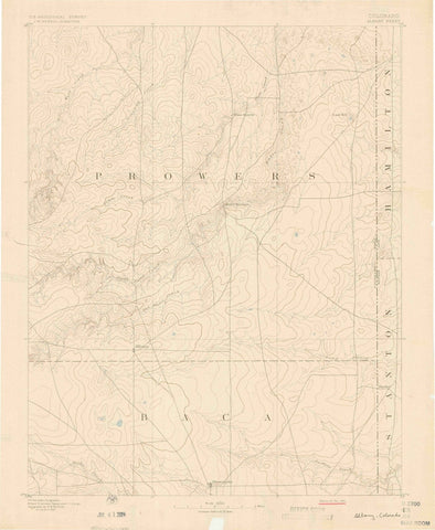 1891 Albany, CO - Colorado - USGS Topographic Map