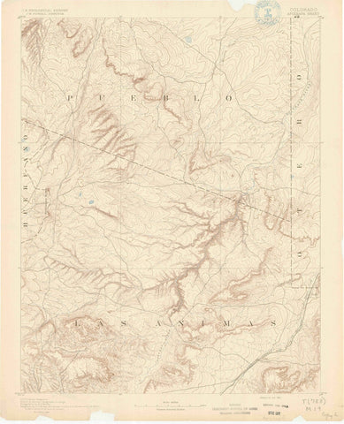 1891 Apishapa, CO - Colorado - USGS Topographic Map