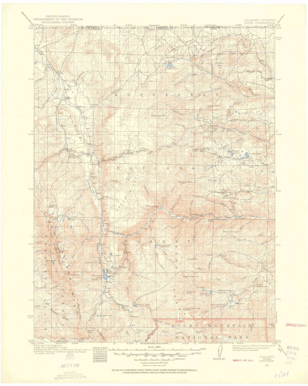 1916 Home, CO - Colorado - USGS Topographic Map