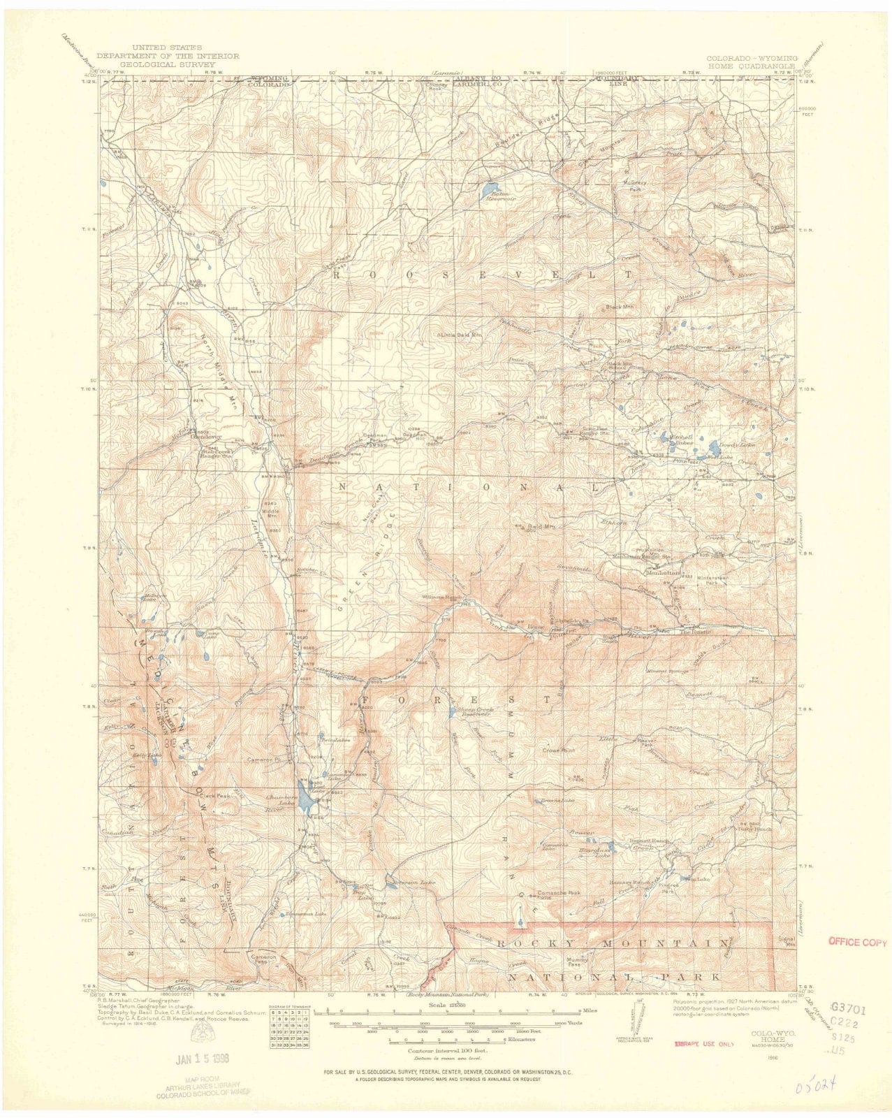 1916 Home, CO - Colorado - USGS Topographic Map