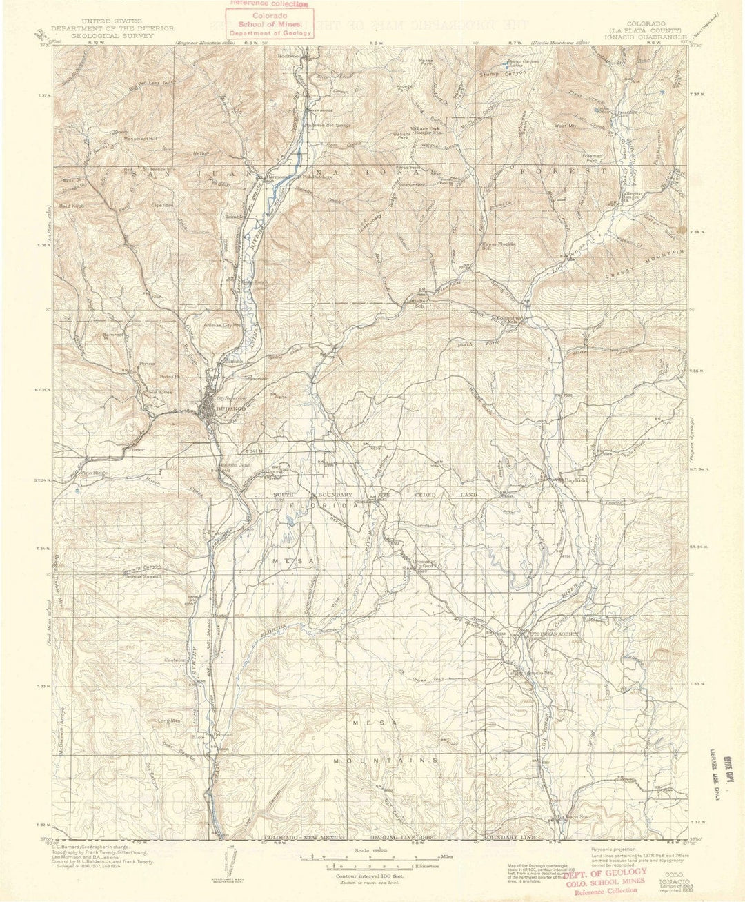 1908 Ignacio, CO - Colorado - USGS Topographic Map