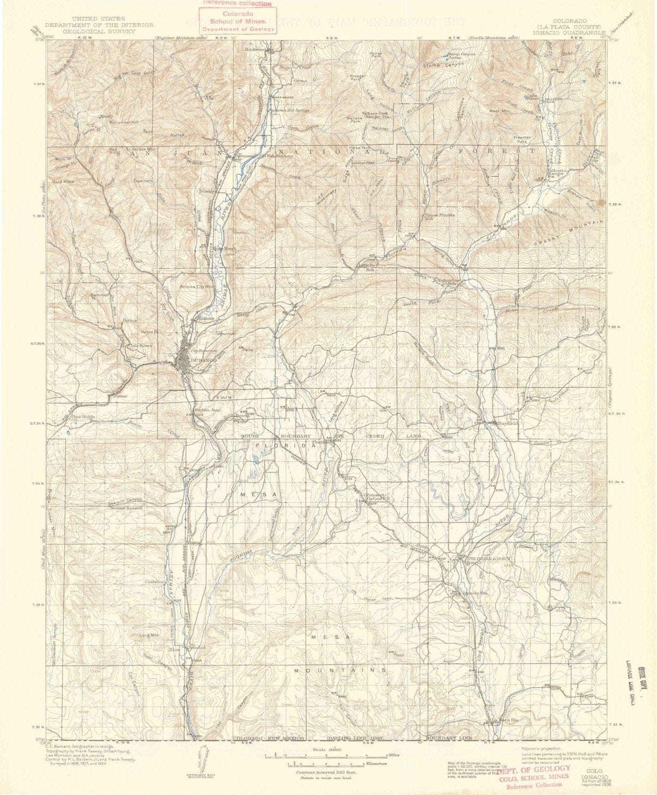 1908 Ignacio, CO - Colorado - USGS Topographic Map
