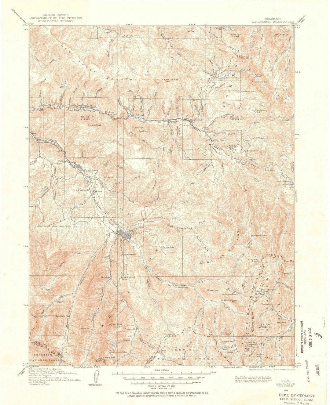 1909 Mount Jackson, CO - Colorado - USGS Topographic Map
