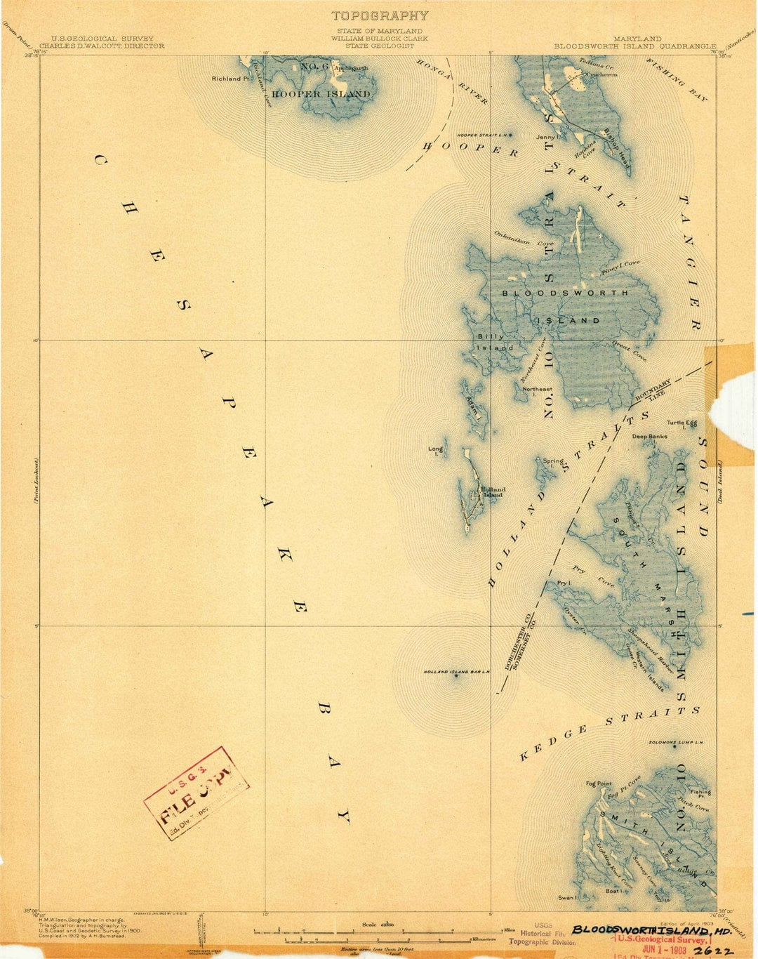 1903 Bloodsworth Island, MD - Maryland - USGS Topographic Map