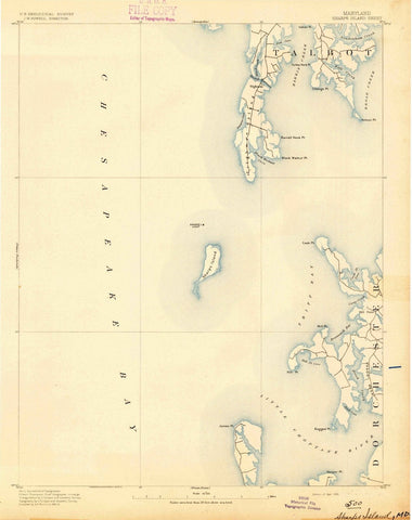 1893 Sharps Island, MD - Maryland - USGS Topographic Map