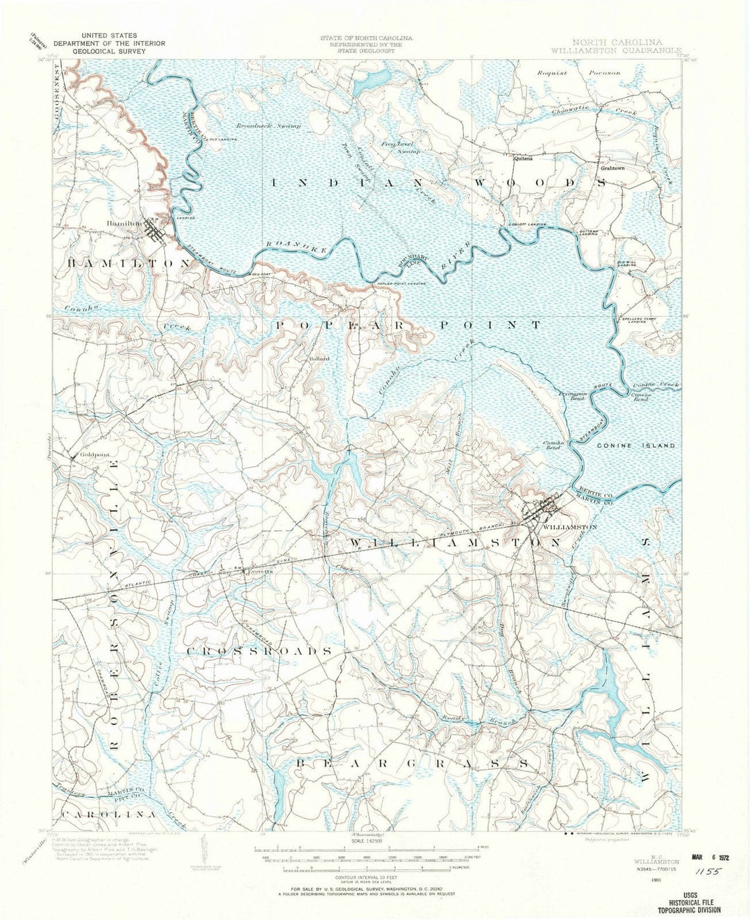 1901 Wiillamston, NC - North Carolina - USGS Topographic Map