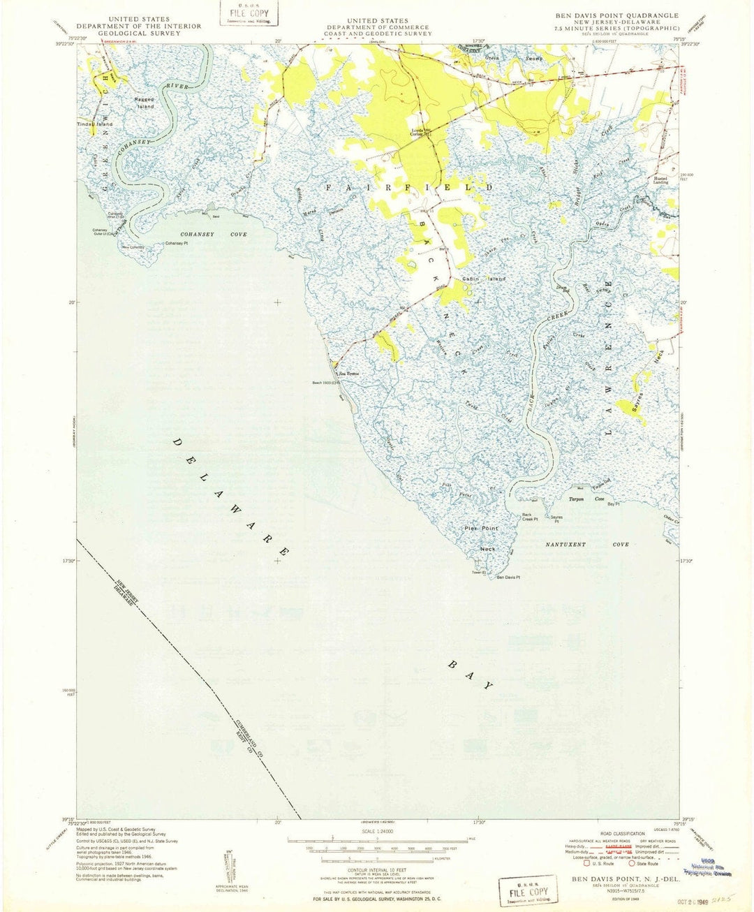 1949 Benavis Point, NJ - New Jersey - USGS Topographic Map