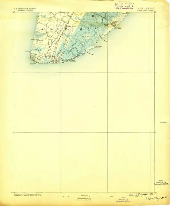 1888 Cape May, NJ - New Jersey - USGS Topographic Map