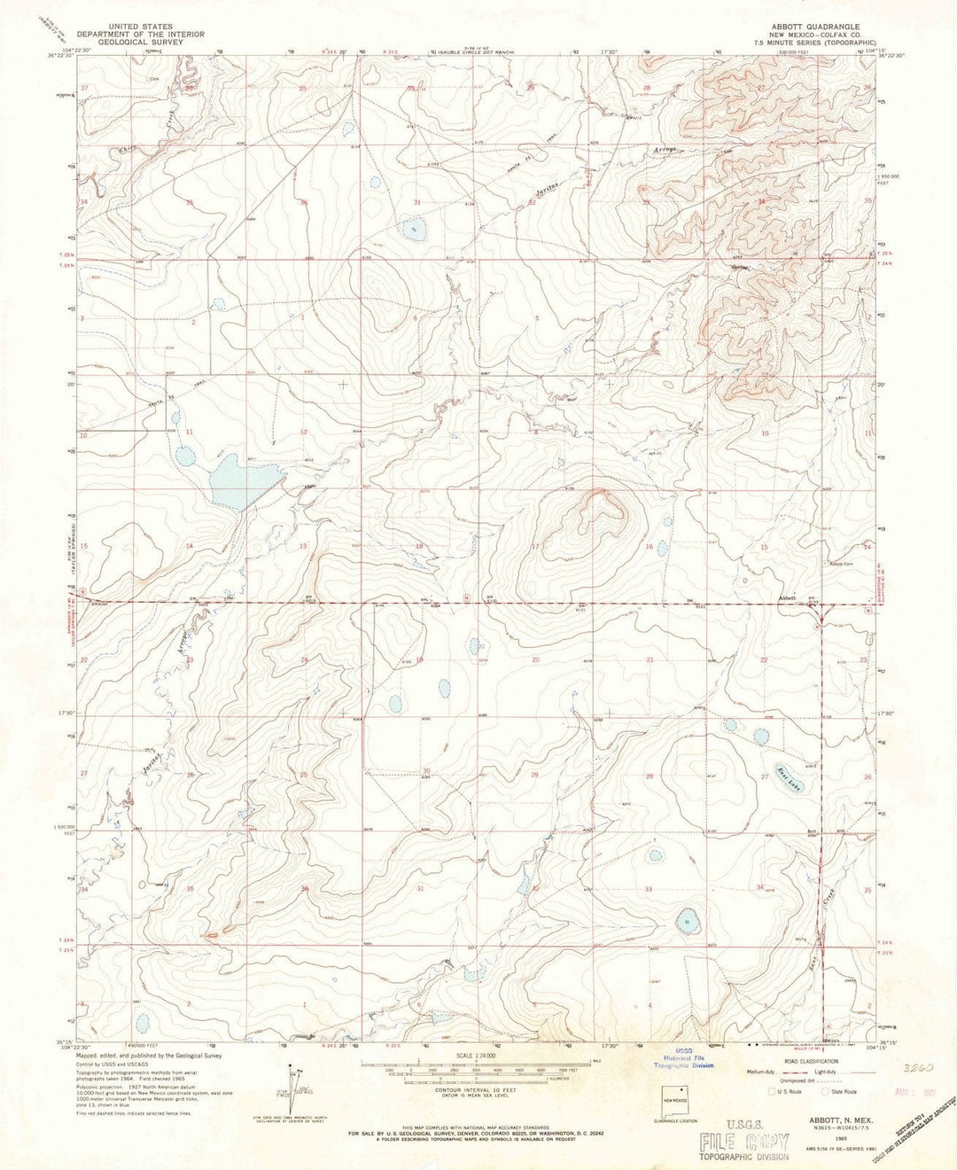 1965 Abbott, NM - New Mexico - USGS Topographic Map v2