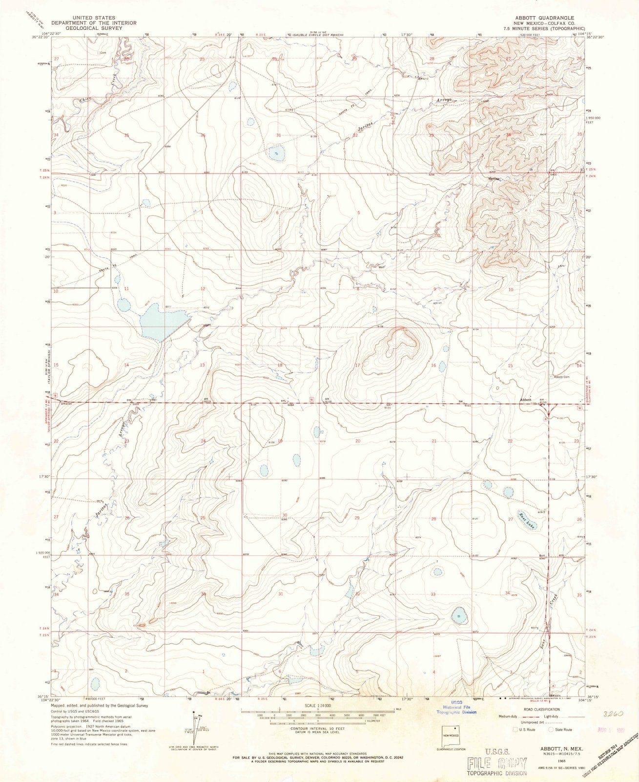 1965 Abbott, NM - New Mexico - USGS Topographic Map v2