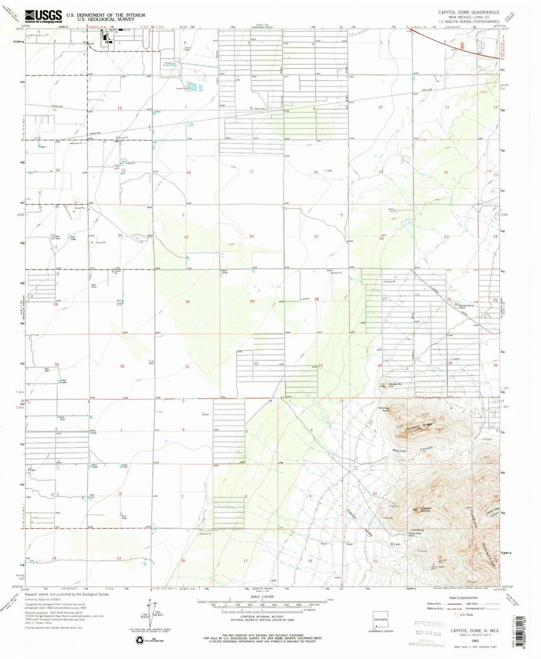 1965 Capitolome, NM - New Mexico - USGS Topographic Map