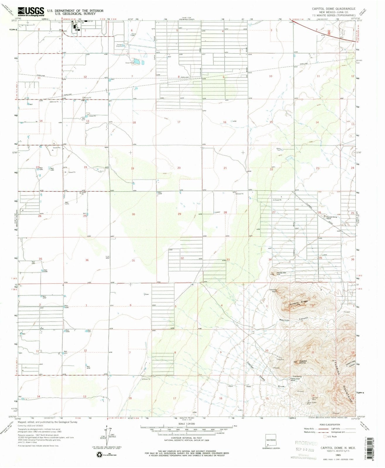 1965 Capitolome, NM - New Mexico - USGS Topographic Map