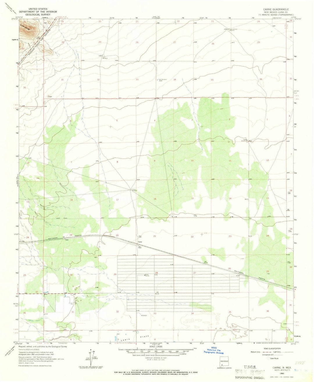 1965 Carne, NM - New Mexico - USGS Topographic Map