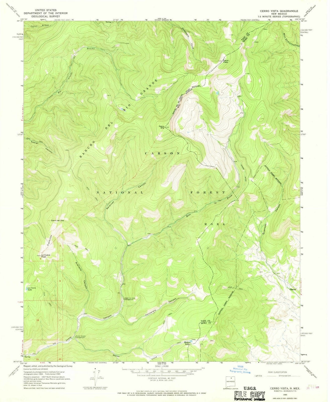 1965 Cerro Vista, NM - New Mexico - USGS Topographic Map