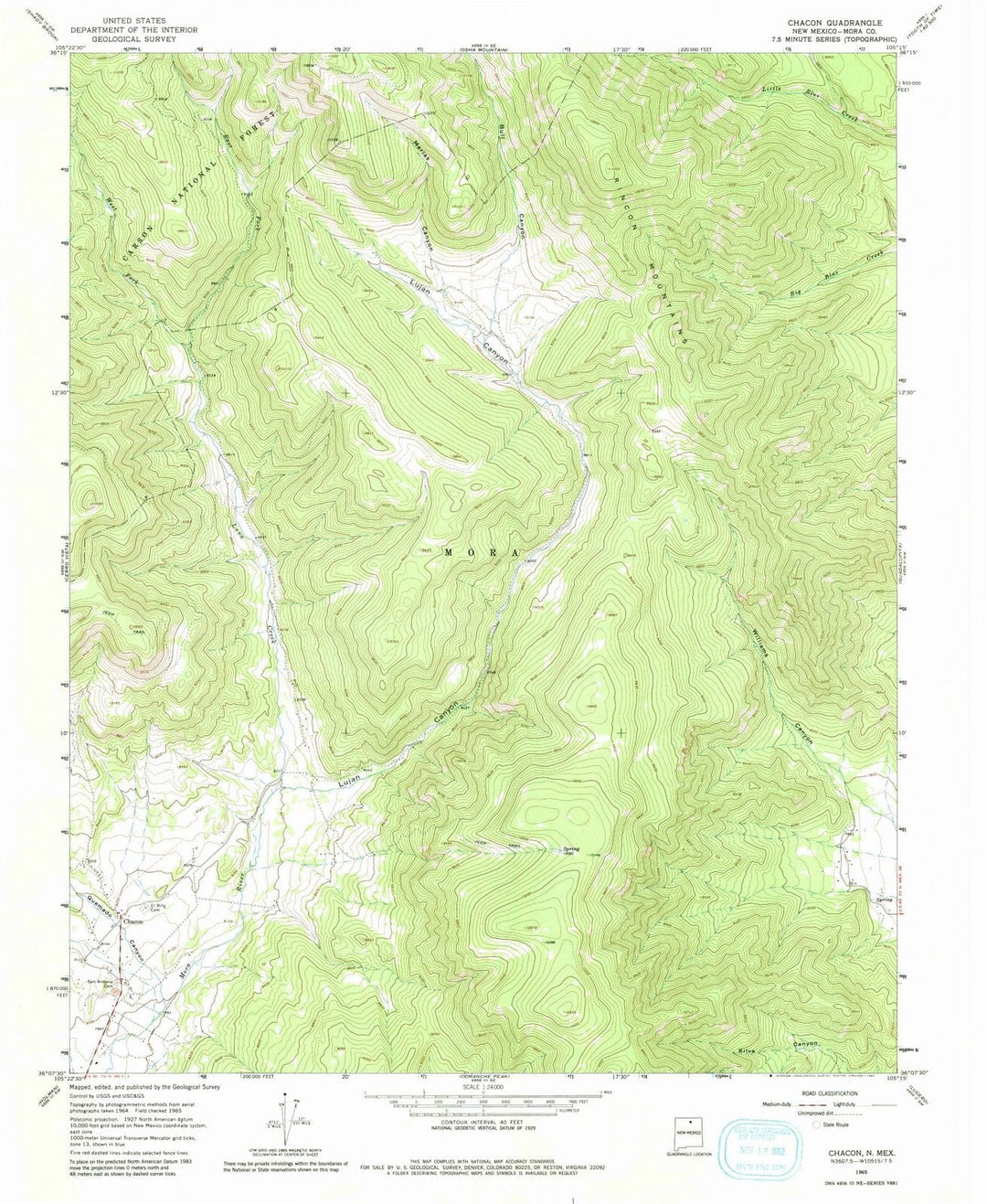 1965 Chacon, NM - New Mexico - USGS Topographic Map