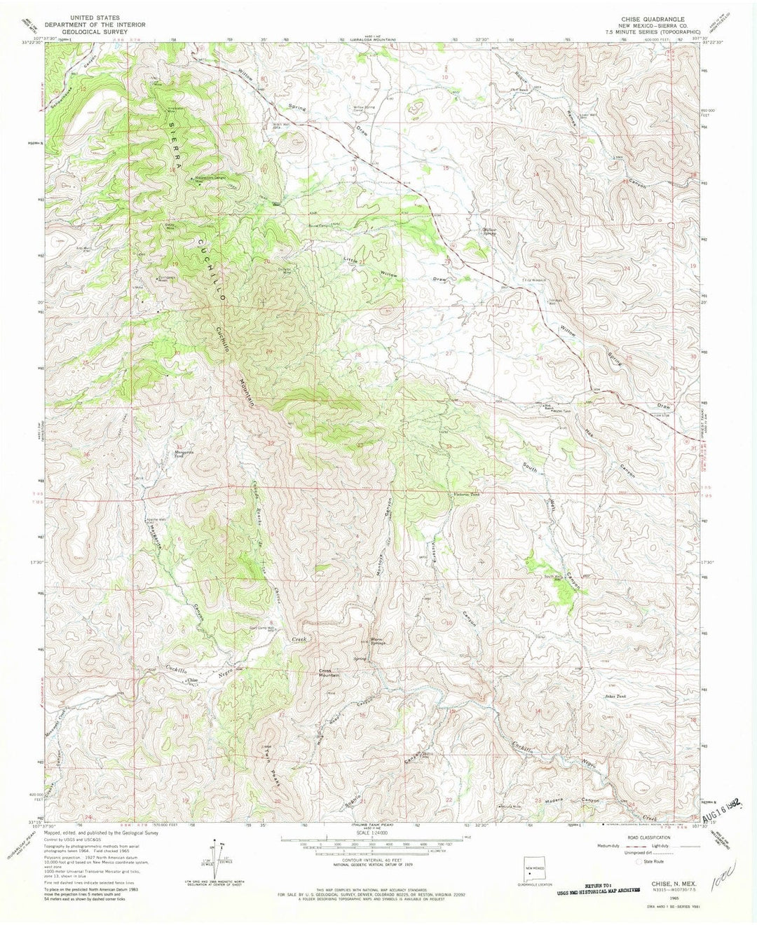 1965 Chise, NM - New Mexico - USGS Topographic Map