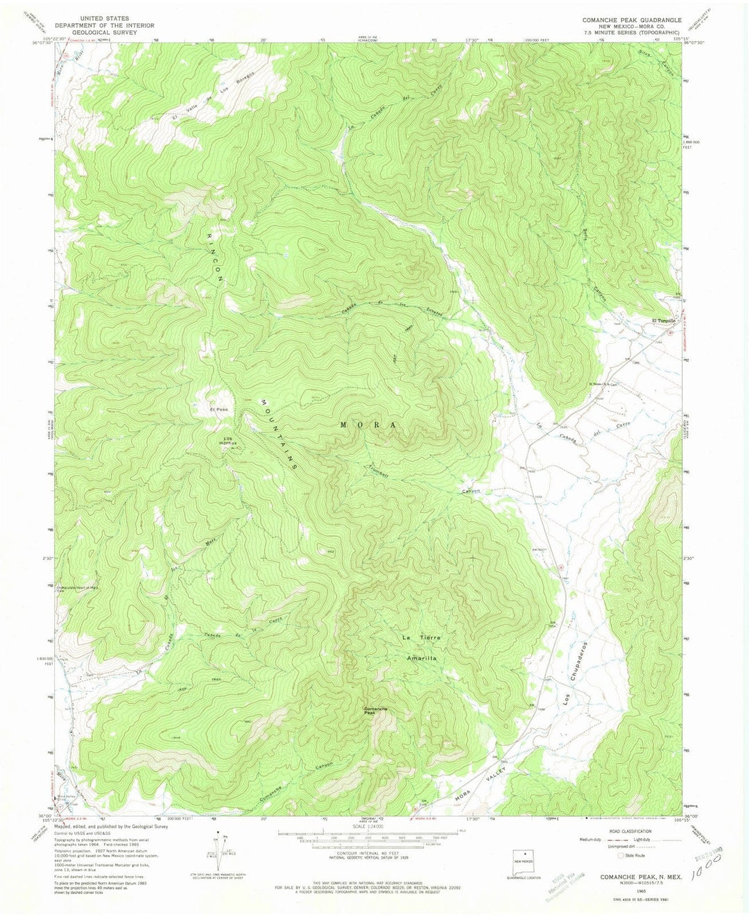 1965 Comanche Peak, NM - New Mexico - USGS Topographic Map