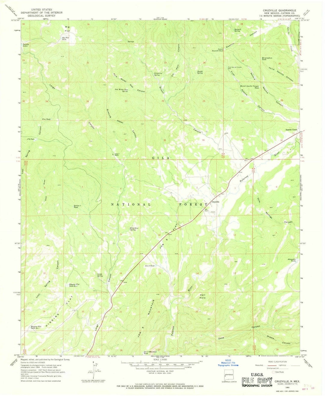 1965 Cruzville, NM - New Mexico - USGS Topographic Map