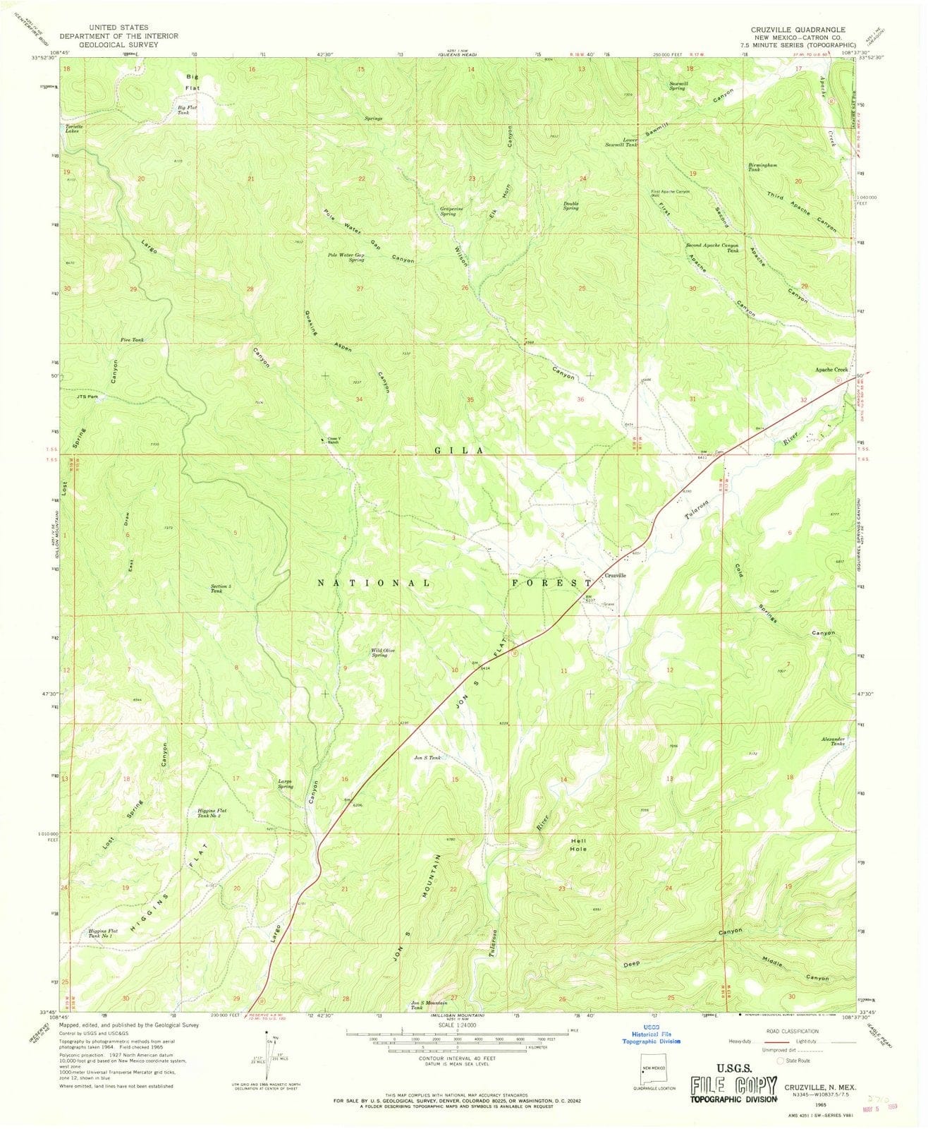 1965 Cruzville, NM - New Mexico - USGS Topographic Map