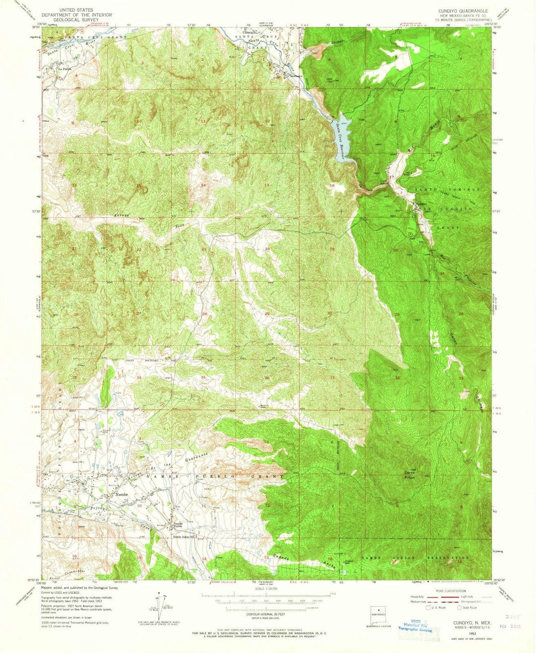 1953 Cundiyo, NM - New Mexico - USGS Topographic Map