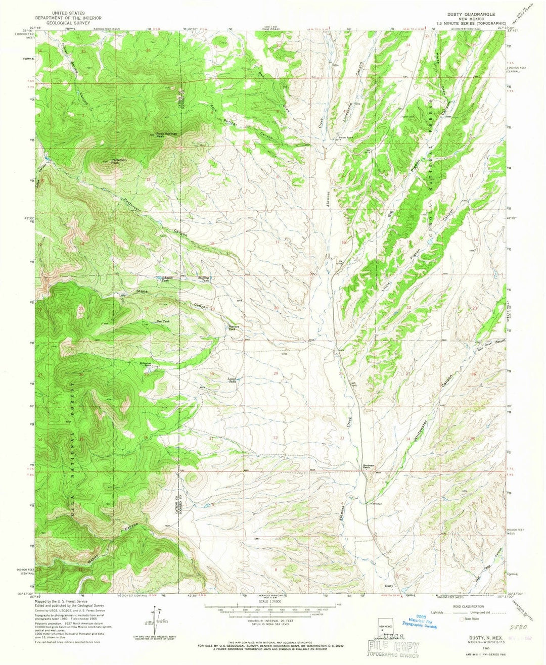 1965 Dusty, NM - New Mexico - USGS Topographic Map