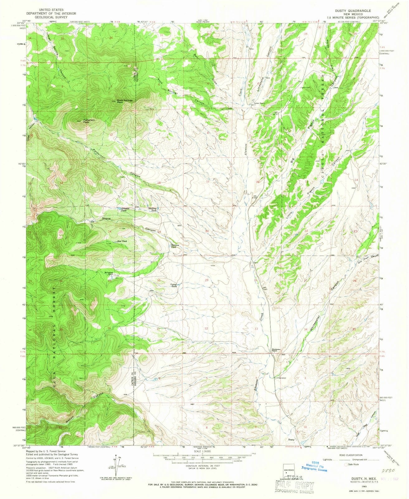 1965 Dusty, NM - New Mexico - USGS Topographic Map