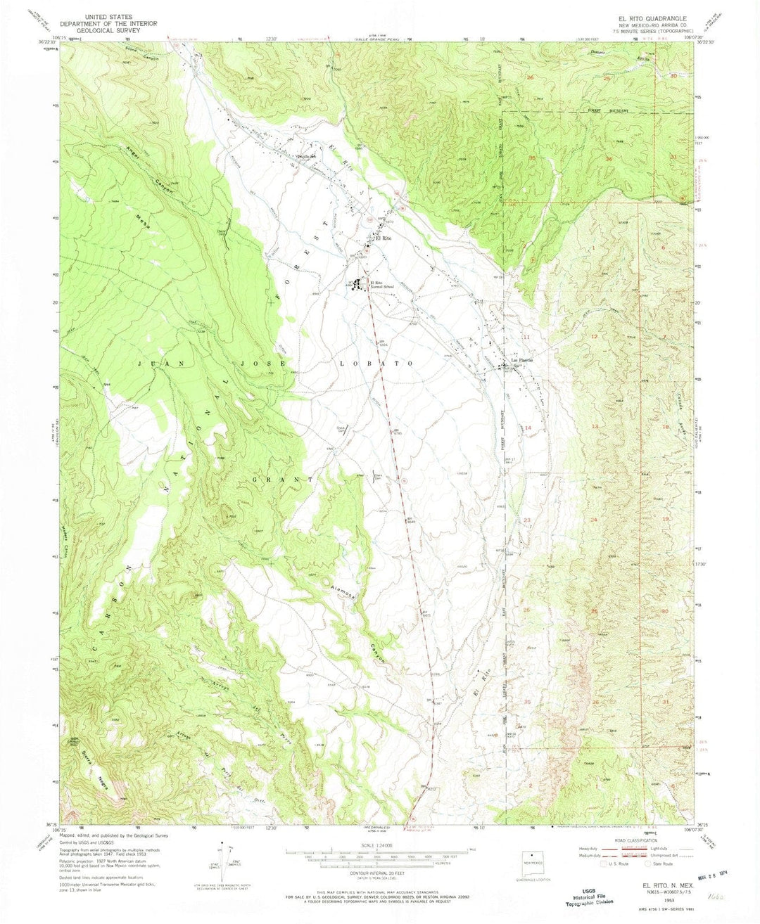 1953 El Rito, NM - New Mexico - USGS Topographic Map