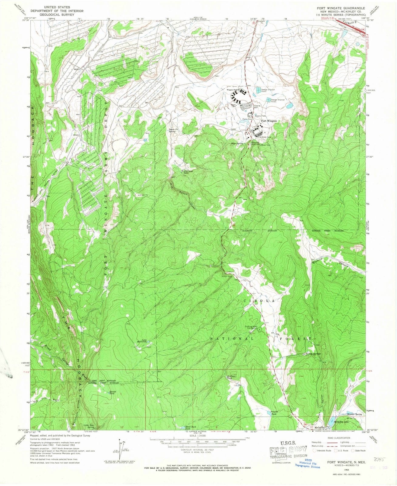 1963 Fort Wingate, NM - New Mexico - USGS Topographic Map