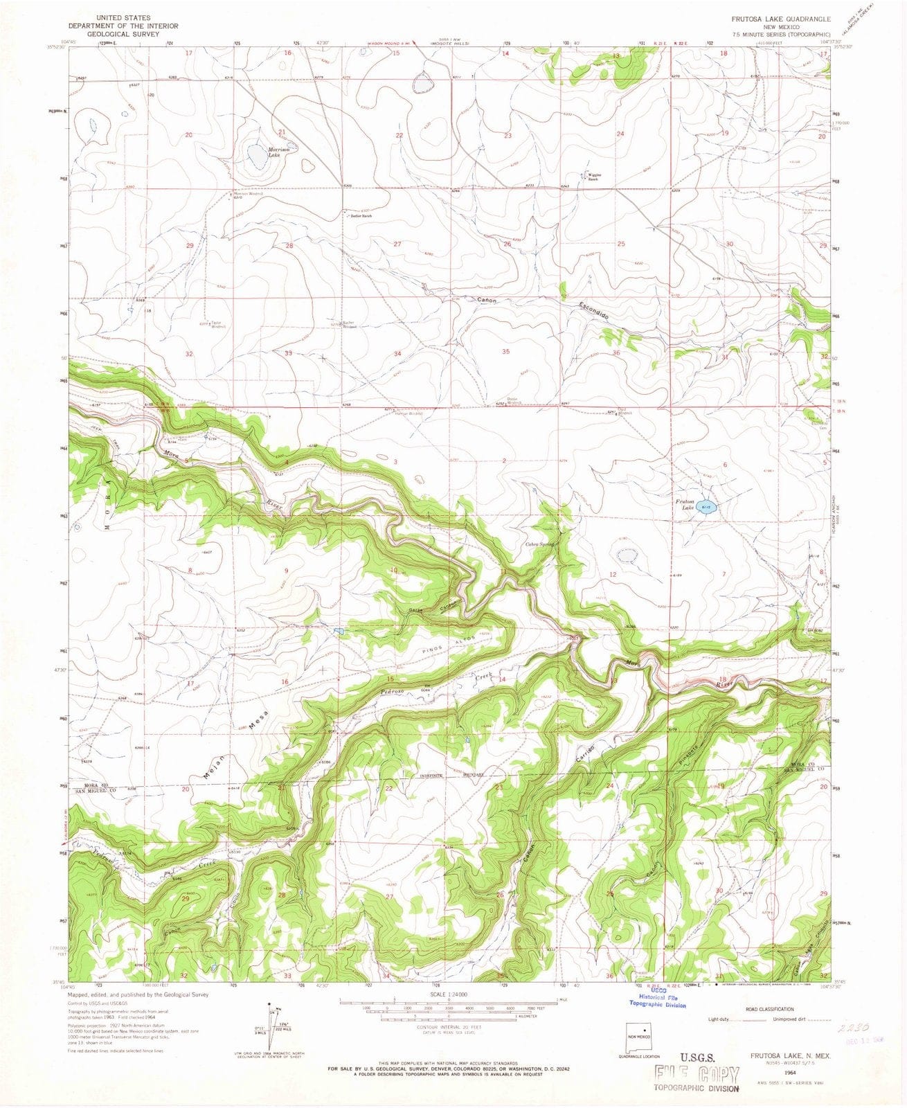 1964 Frutosa Lake, NM - New Mexico - USGS Topographic Map
