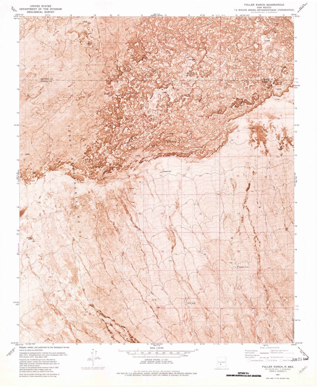 1981 Fuller Ranch, NM - New Mexico - USGS Topographic Map