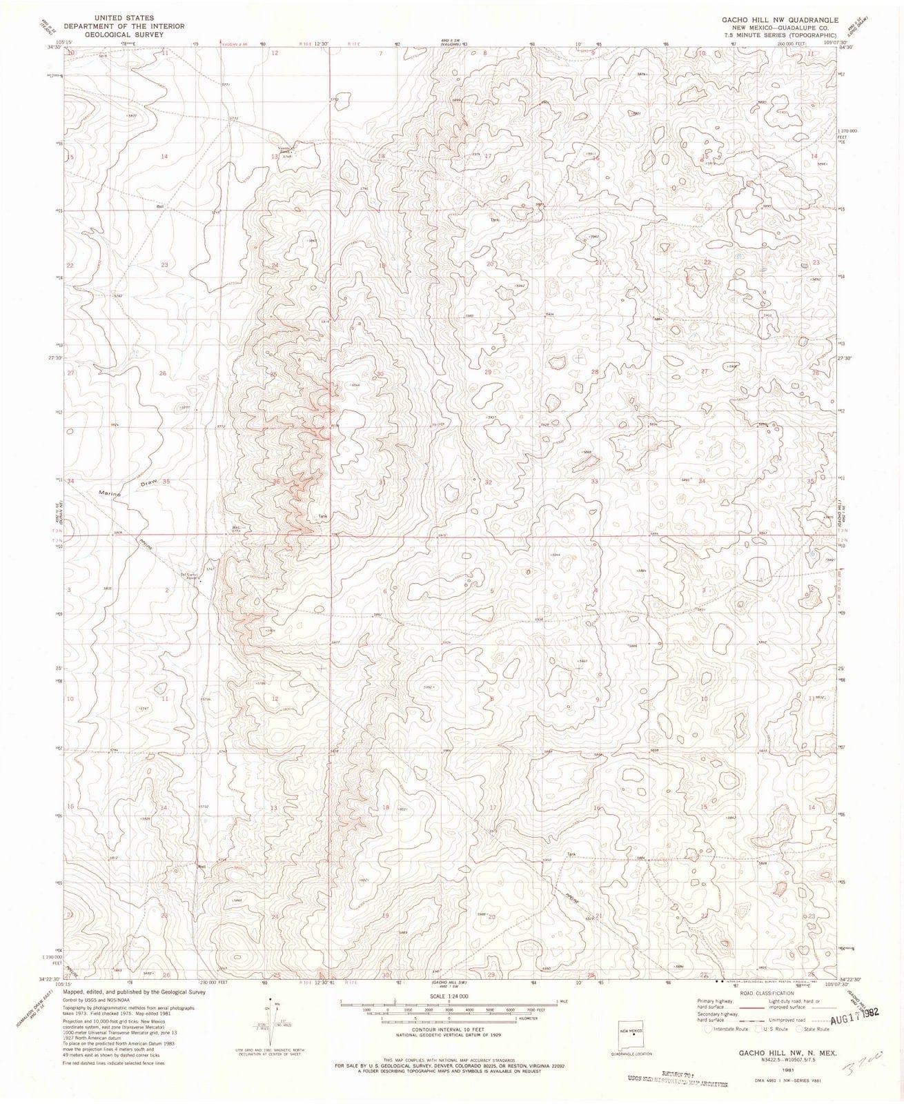 1981 Gacho Hill, NM - New Mexico - USGS Topographic Map