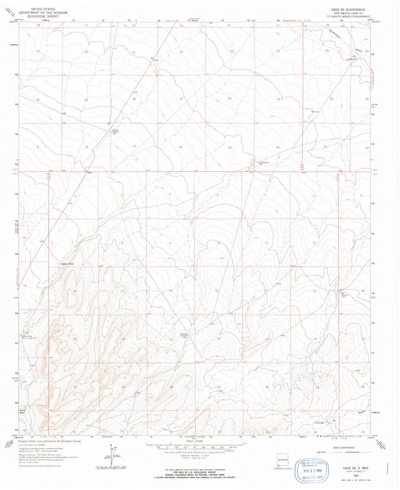 1963 Gage, NM - New Mexico - USGS Topographic Map v2