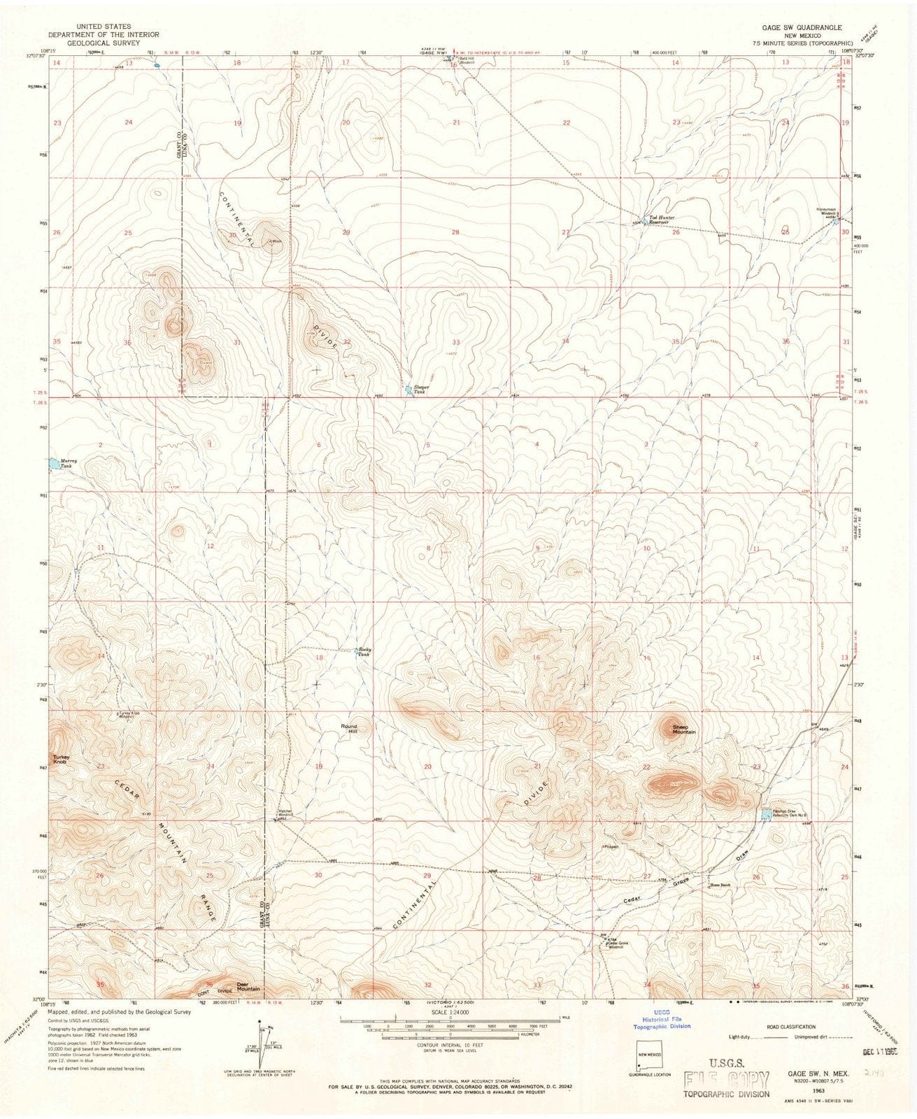 1963 Gage, NM - New Mexico - USGS Topographic Map v3