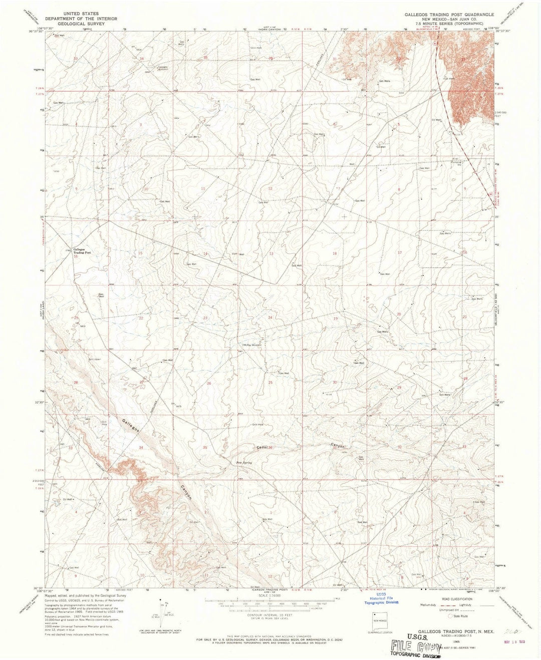 1965 Gallegos Trading Post, NM - New Mexico - USGS Topographic Map