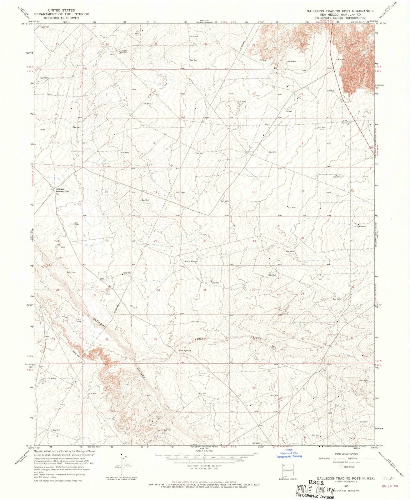 1965 Gallegos Trading Post, NM - New Mexico - USGS Topographic Map