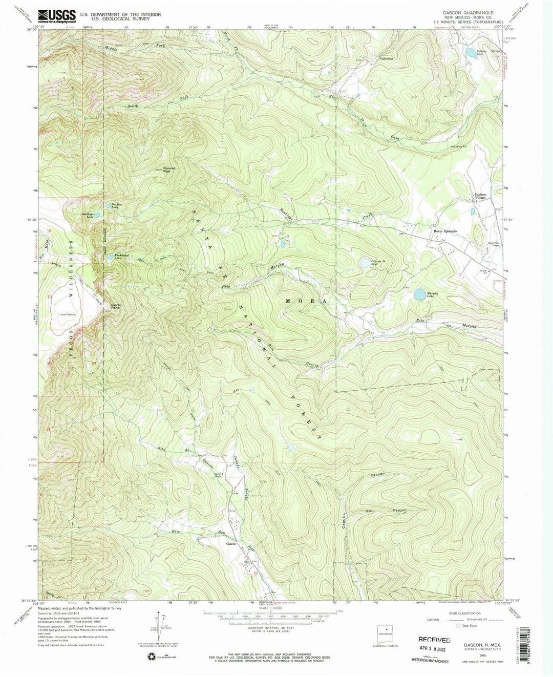 1965 Gascon, NM - New Mexico - USGS Topographic Map