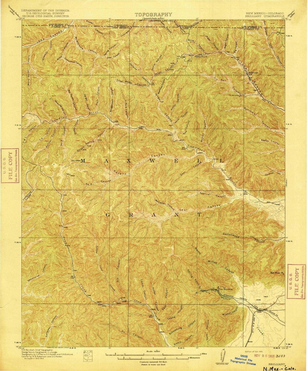 1915 Brilliant, NM - New Mexico - USGS Topographic Map