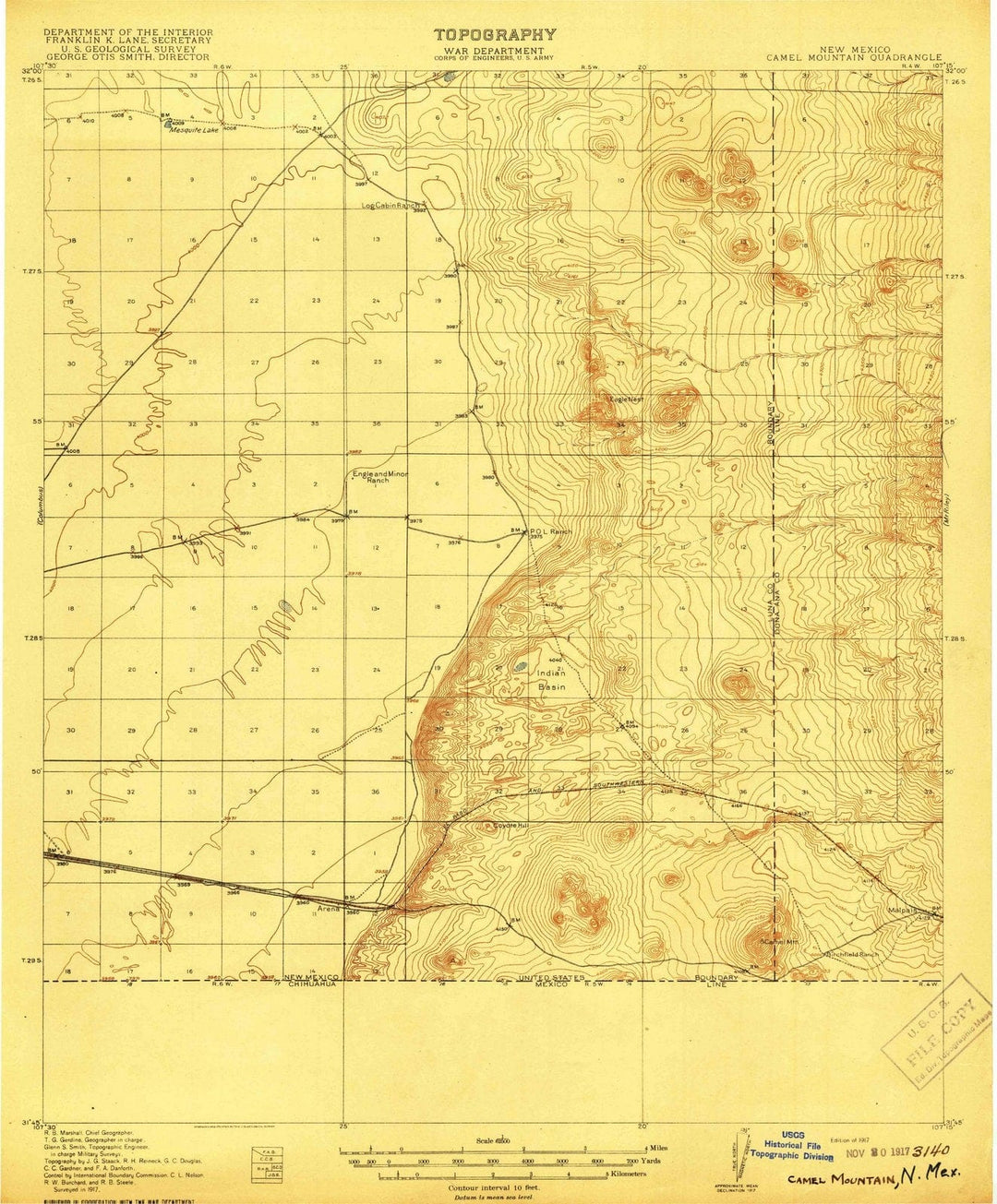 1917 Camel Mountain, NM - New Mexico - USGS Topographic Map