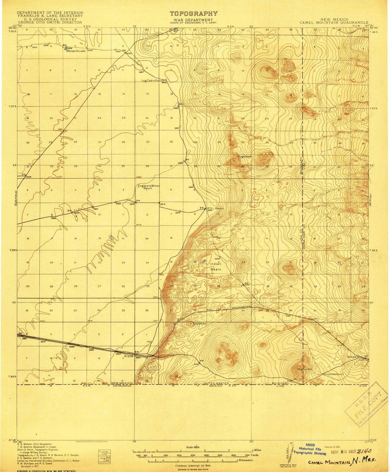 1917 Camel Mountain, NM - New Mexico - USGS Topographic Map