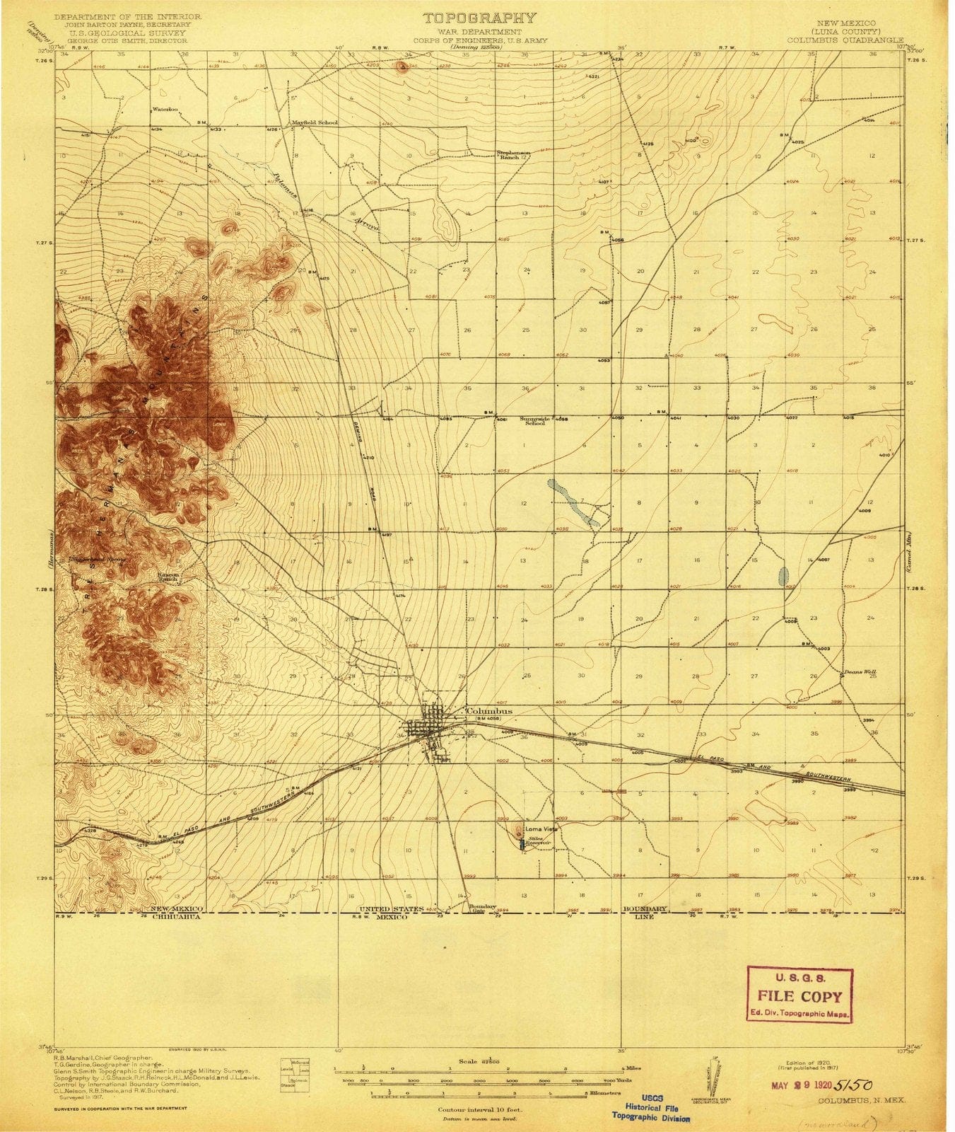 1917 Columbus, NM - New Mexico - USGS Topographic Map