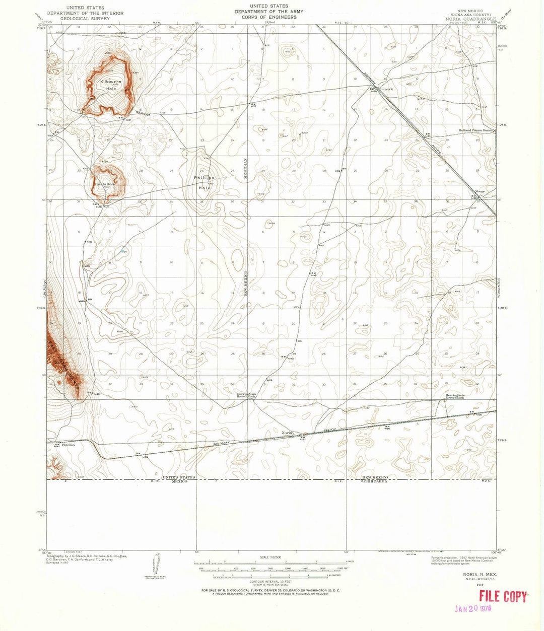 1917 Noria, NM - New Mexico - USGS Topographic Map