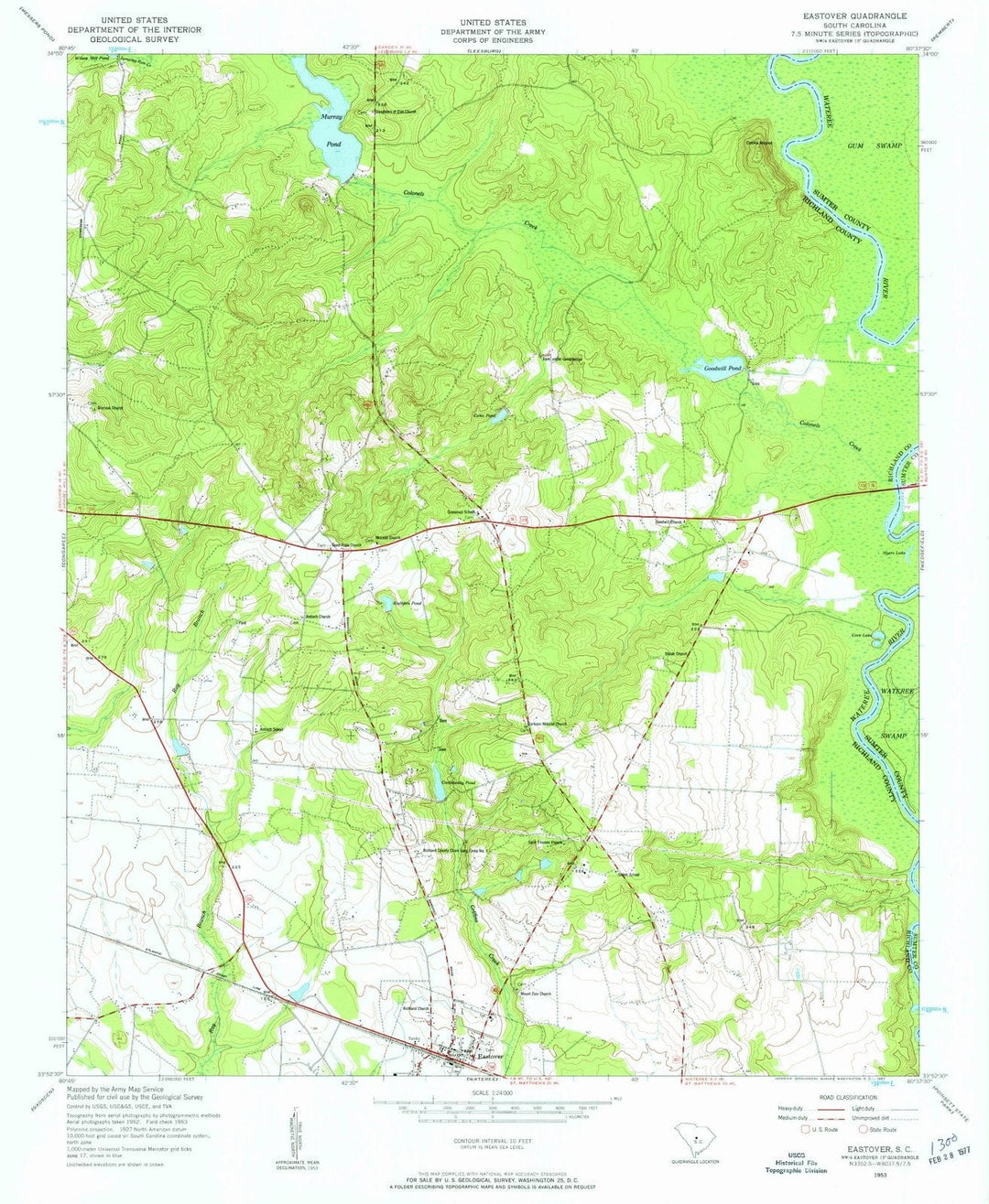 1953 Eastover, SC - South Carolina - USGS Topographic Map