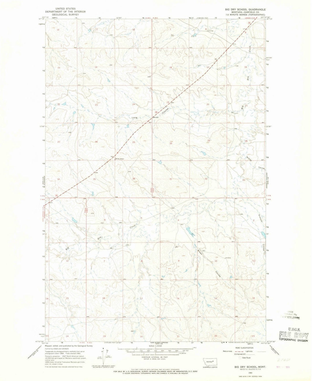 1965 Bigry School, MT - Montana - USGS Topographic Map