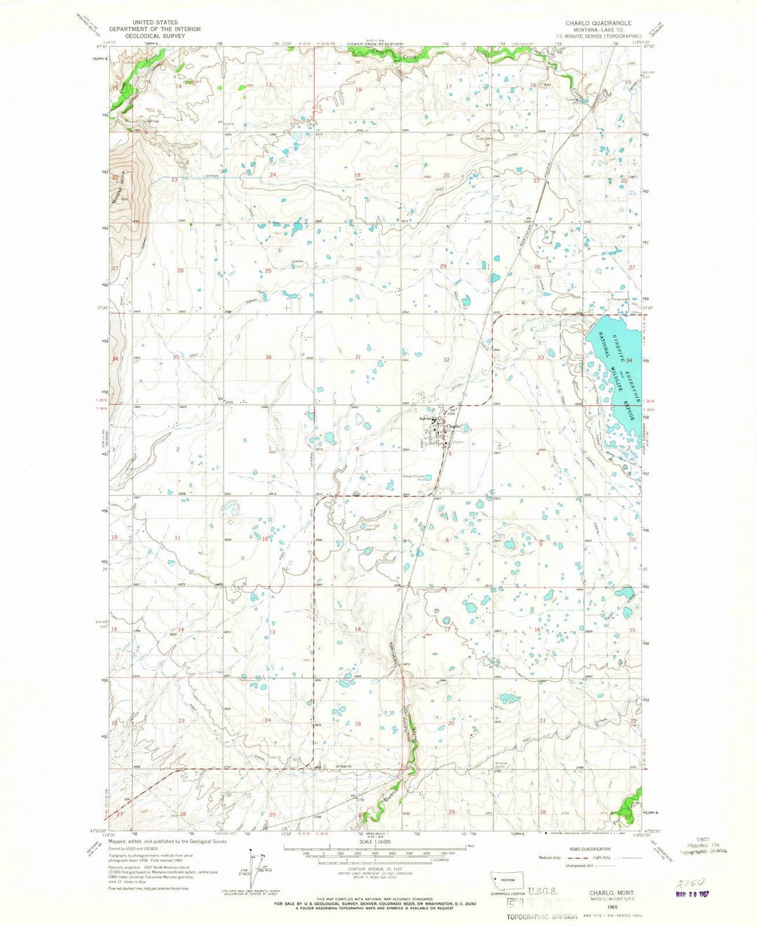 1965 Charlo, MT - Montana - USGS Topographic Map