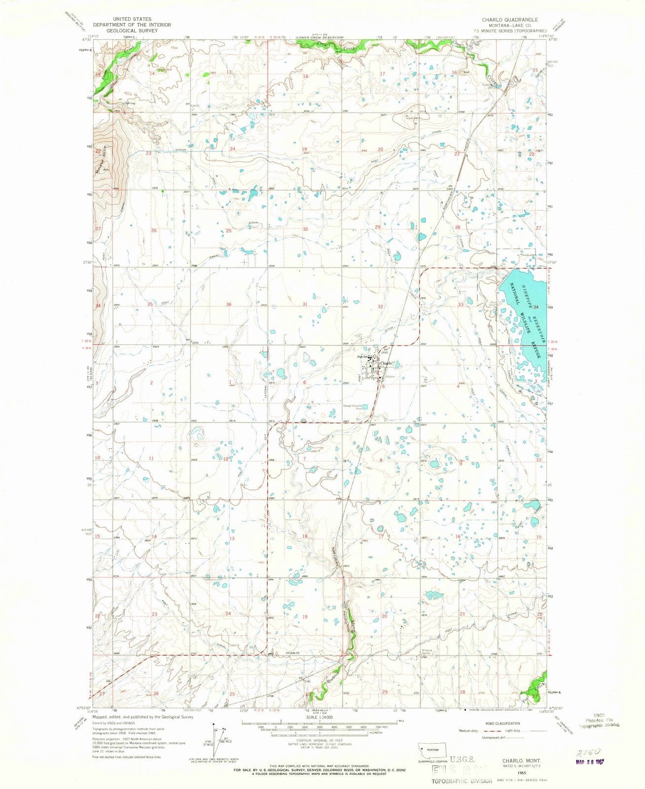 1965 Charlo, MT - Montana - USGS Topographic Map